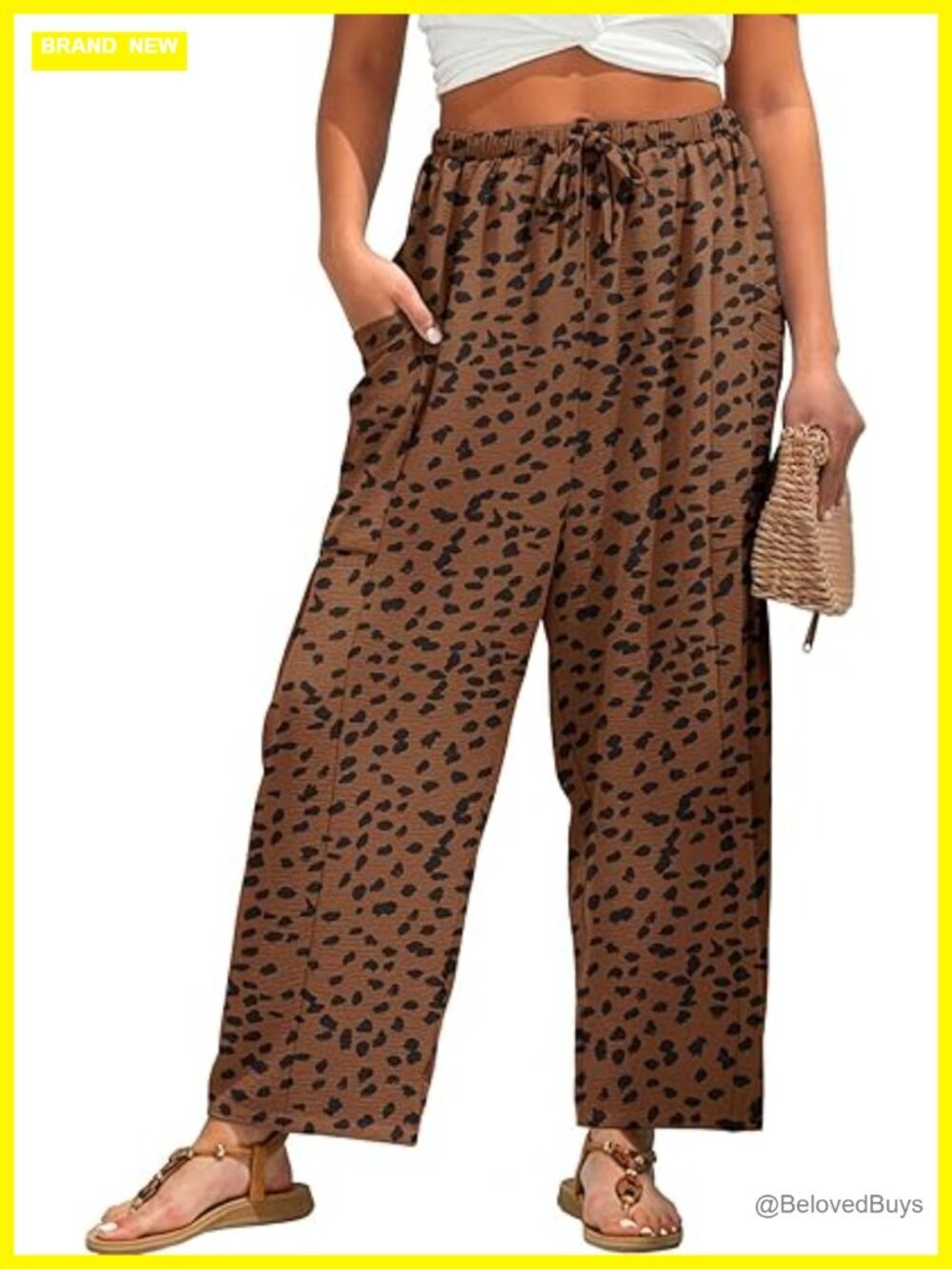 Wide Leg Palazzo Pants with Pockets Flowy Loose Casual Summer Travel